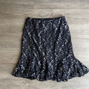 Black and silver design outline skirt